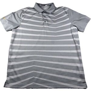 Puma Mens Golf Polo Shirt Gray White Stripe Barefoot Resort &‎ Golf XL